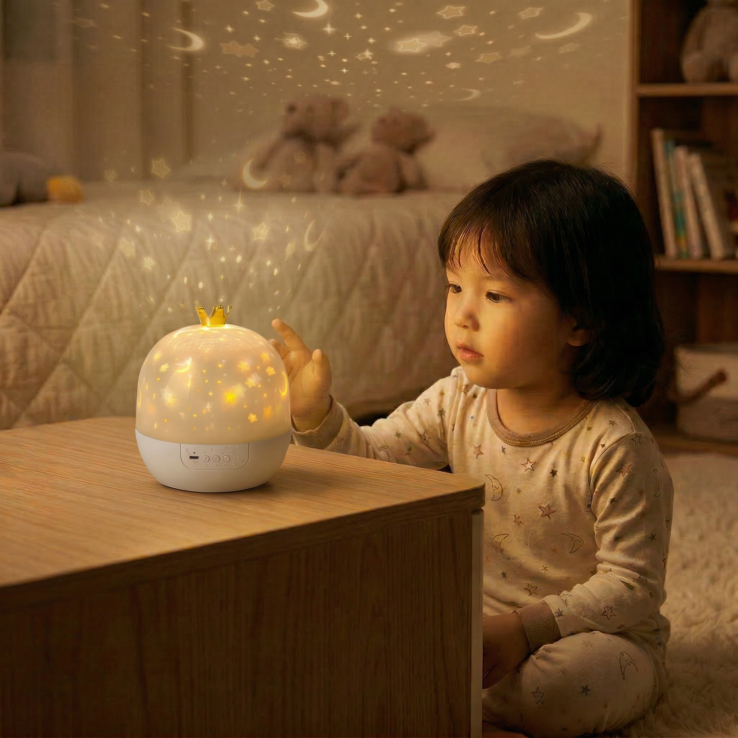 Lampe Projection Étoiles Rotative | StarCrown