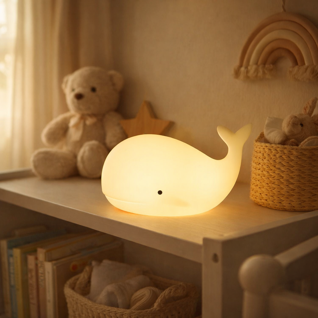 Veilleuse Baleine Bébé LED | WhaleGlow™