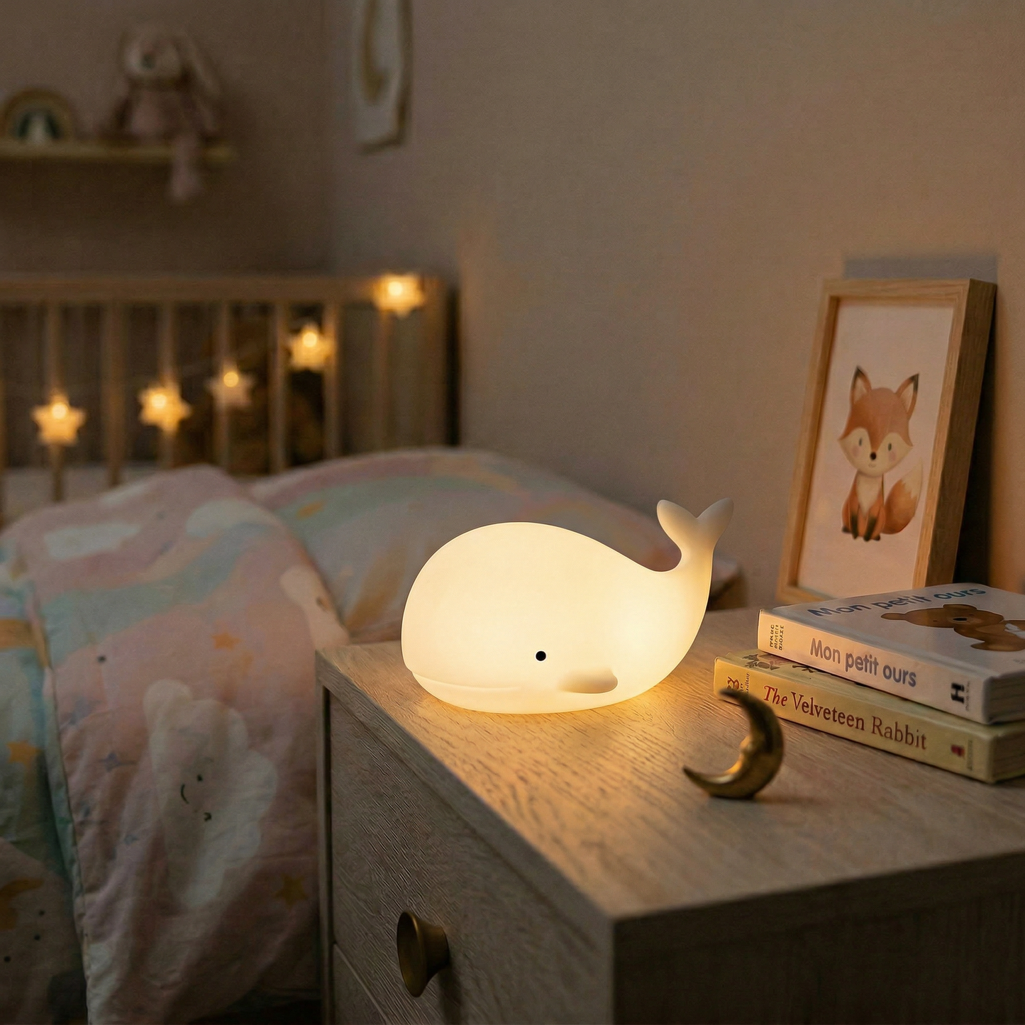 Veilleuse Baleine Bébé LED | WhaleGlow™