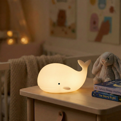Veilleuse Baleine Bébé LED | WhaleGlow™