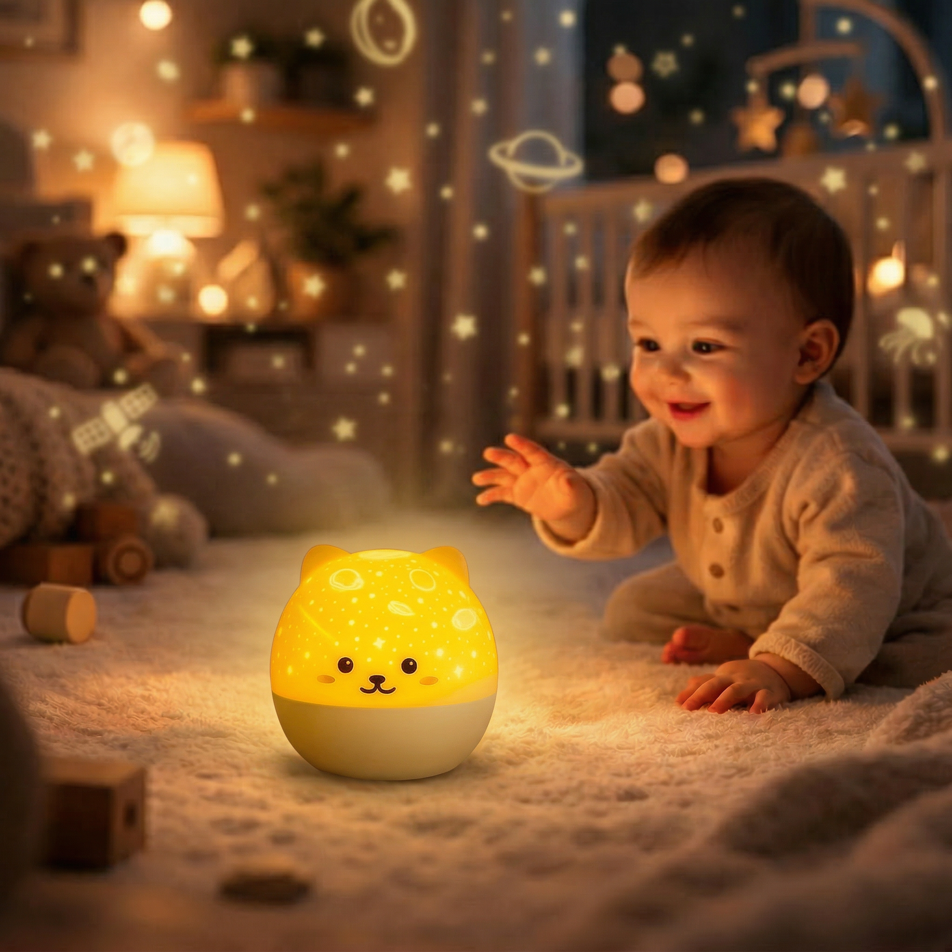 Veilleuse Ourson Projecteur Musical LED